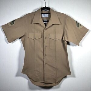 Mens US Military Shirt Defense Logistics Agency Valor Collection Khaki‎ Shade M1